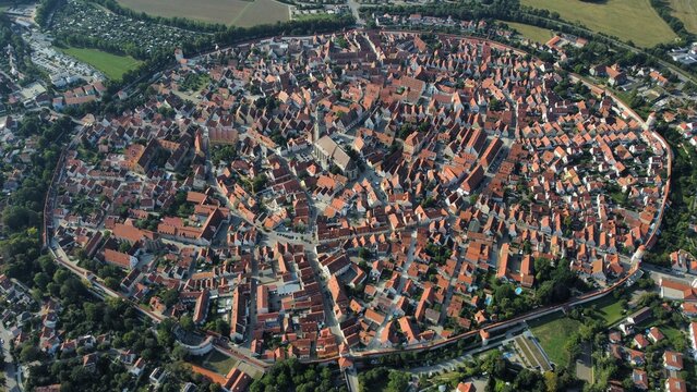 Aerial view of the city of N&ouml;rdlingen, Germany