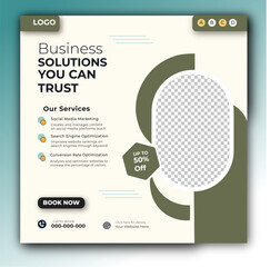 Digital marketing and corporate business service social media post banner template design