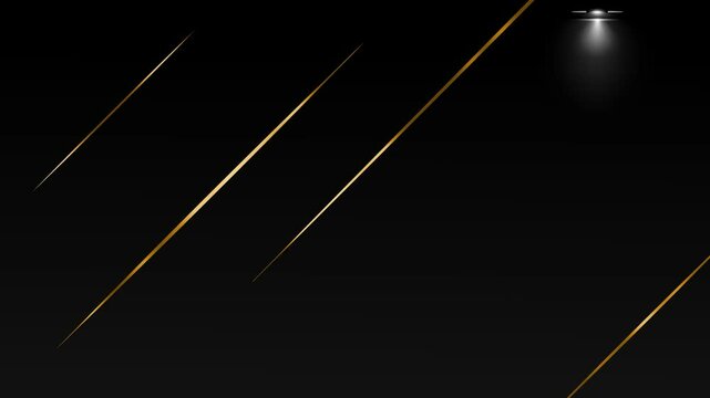 Abstract luxury background with golden lines on black background