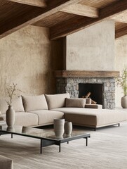 Cozy living room design modern home interior natural light relaxing atmosphere minimalist concept