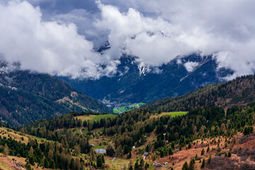 Morning mist in the Dolomites in South Tyrol, Italy.