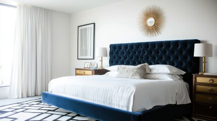 Elegant bedroom design modern home interior cozy environment wide view contemporary style for relaxation