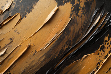 Abstract Gold and Black Texture Art