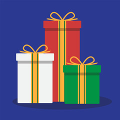 Christmas Gift Box Flat Design
