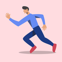 Man Run Illustration flat design