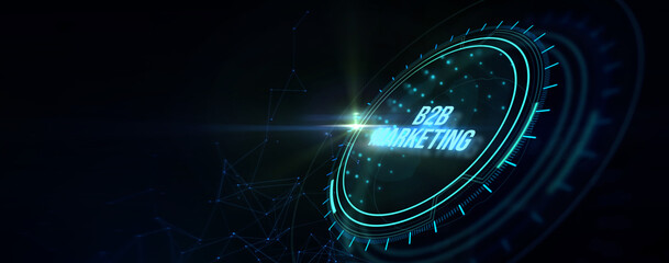 Business, Technology, Internet and network concept. B2B Business company commerce technology marketing concept. . 3d illustration