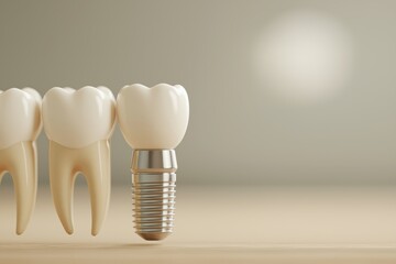 A silver screw is inserted into a tooth