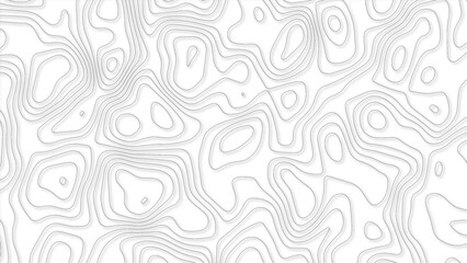 Topographic map. Geographic mountain relief. Abstract lines background. Contour maps. Modern design with White background with topographic wavy pattern. Vector illustration.