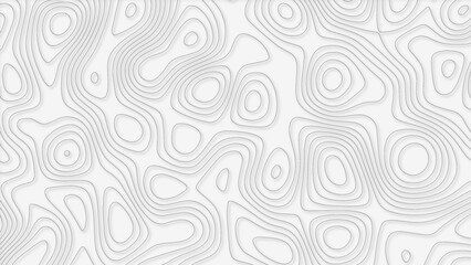 Topographic map. Geographic mountain relief. Abstract lines background. Contour maps. Modern design with White background with topographic wavy pattern. Vector illustration.