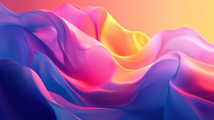 Obraz premium Colorful Abstract Waves in Smooth Flowing Motion Design