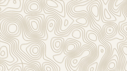 Topographic map. Geographic mountain relief. Abstract lines background. Contour maps. Modern design with White background with topographic wavy pattern. Vector illustration.