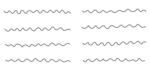 Abstract wave background. waves line set. waves collection vector. Black wave line and wavy zigzag seamless pattern lines isolated on white background. Vector illustration with editable stroke.