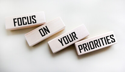 Wooden blocks with the inscription 