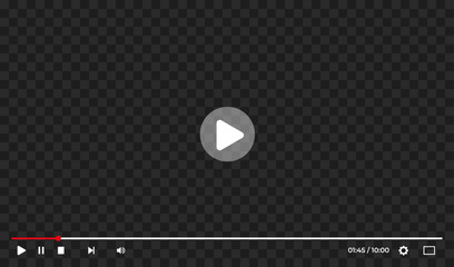 Video screen vector illustration. Video screen interface with controls