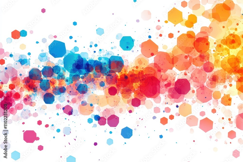 Aufkleber colorful hexagonal patterns create a vibrant abstract design of blues, pinks, and oranges in a dynam