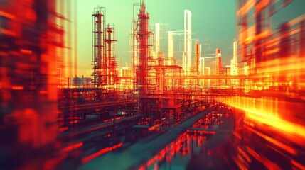 Obraz premium Digital integration enhances smart factories using interconnected IoT systems for improved efficiency