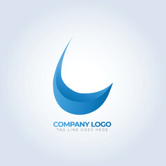 Company identity logo template, Blue theme, unique logo, creative logo, logo template, silver background