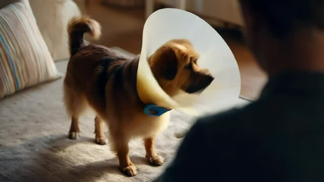 Adorable and Funny Dog Wearing a Cone Collar, Cutest Moments