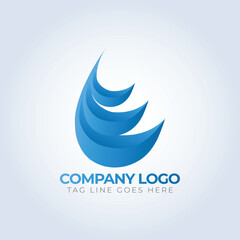 Fototapeta premium Company identity logo template, Blue theme, unique logo, creative logo, logo template, silver background