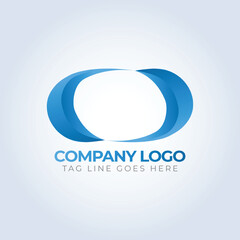 Company identity logo template, Blue theme, unique logo, creative logo, logo template, silver background