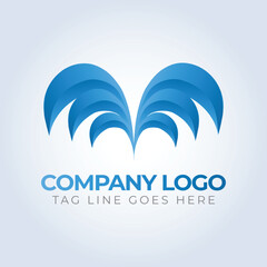 Company identity logo template, Blue theme, unique logo, creative logo, logo template, silver background