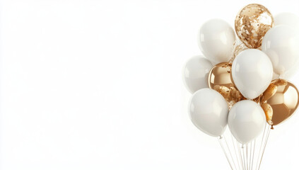 White gold birthday balloons
