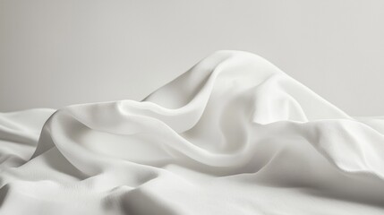 Soft folds of white fabric in a minimalist composition