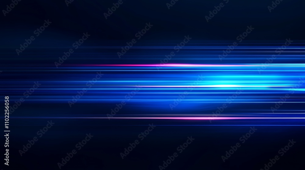 Poster vibrant blue light trails create an abstract background with dynamic movement and energy