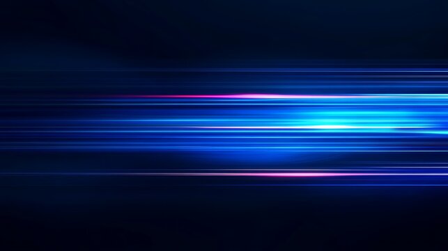 Vibrant blue light trails create an abstract background with dynamic movement and energy