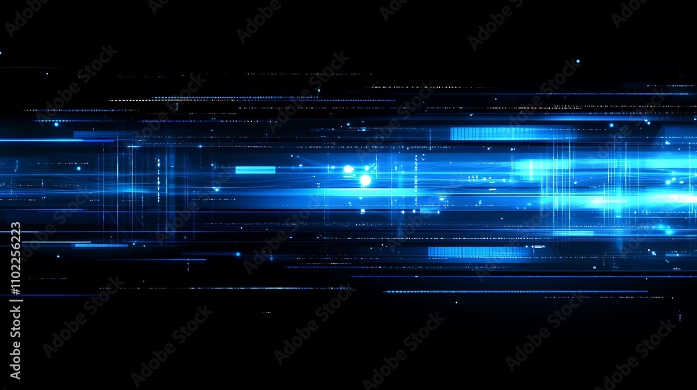 Poster vibrant blue light trails creating a dynamic backdrop for digital designs and creative projects