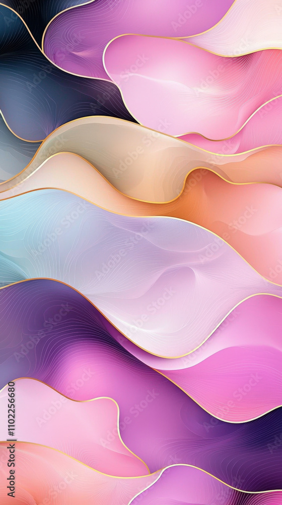 Aufkleber Swirling patterns of vibrant colors blend seamlessly, creating a visually striking abstract composition that captivates the viewer