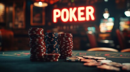 Poker chips. Gambling. Casino.