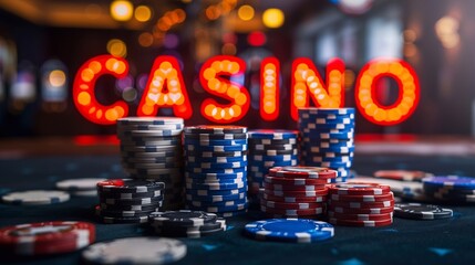 Poker chips. Gambling. Casino.
