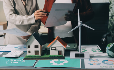 Carbon offset price report CO2 emission. Future growth Net zero waste in ESG ethical SME office...