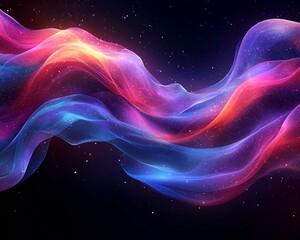 Obraz premium Vibrant Neon Wave Pattern for Creative Product Mockups and Concepts