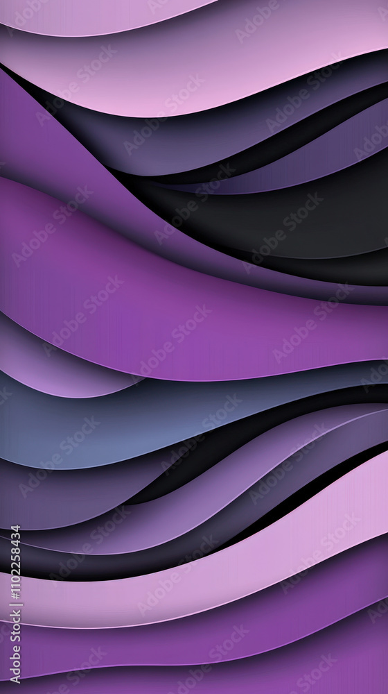 Poster soft purple waves blend seamlessly, creating an elegant abstract design ideal for contemporary decor