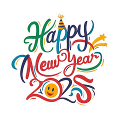 Obraz premium Happy New Year 2025