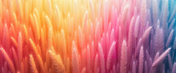 Colorful abstract wheat stalks texture with gradient background for creative design