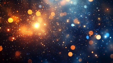 Fototapeta premium futuristic orange blue splashes with glowing stars generative ai random seed aspect ratio 16:9
