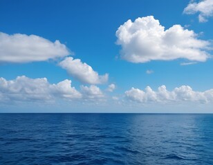 Obraz premium blue sky clouds in the air and sea water sunny weather