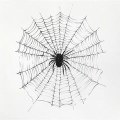 Obraz premium Black Spider Centered Within A Detailed Web