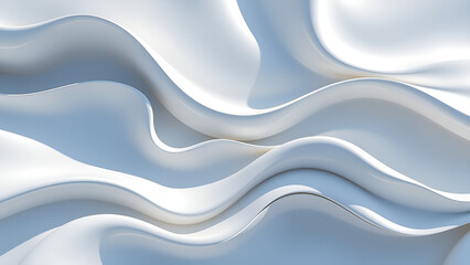 Fototapeta premium Abstract wavy white fabric texture background with soft curves and smooth lines