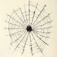 Obraz premium Intricate Spiderweb Design on a Light Background