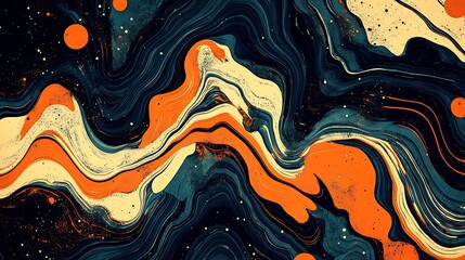 artistic cosmic blend orange blue strokes generative ai random seed aspect ratio 16:9