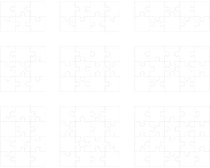 Obraz premium Illustration of different white puzzles, separate pieces