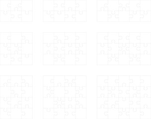 Obraz premium Illustration of different white puzzles, separate pieces
