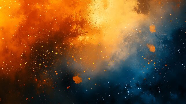 cosmic galaxy-style orange blue splashes futuristic generative ai random seed aspect ratio 16:9