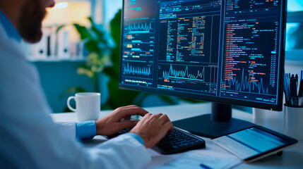 Medical Coder at Work in Modern Office Environment