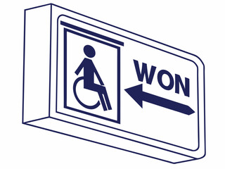 Women's Washroom Accessibility Icon stock illustration