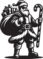 Silhouette Santa Claus Christmas holiday Silhouette